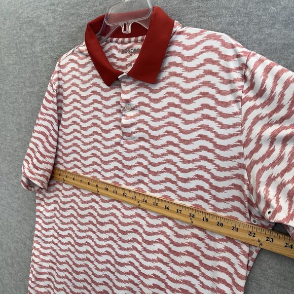 Bonobos Golf Polo Shirt Mens Large Slim Fit Preppy Chevron Ikat Stripe Wine Pink - Picture 8 of 10